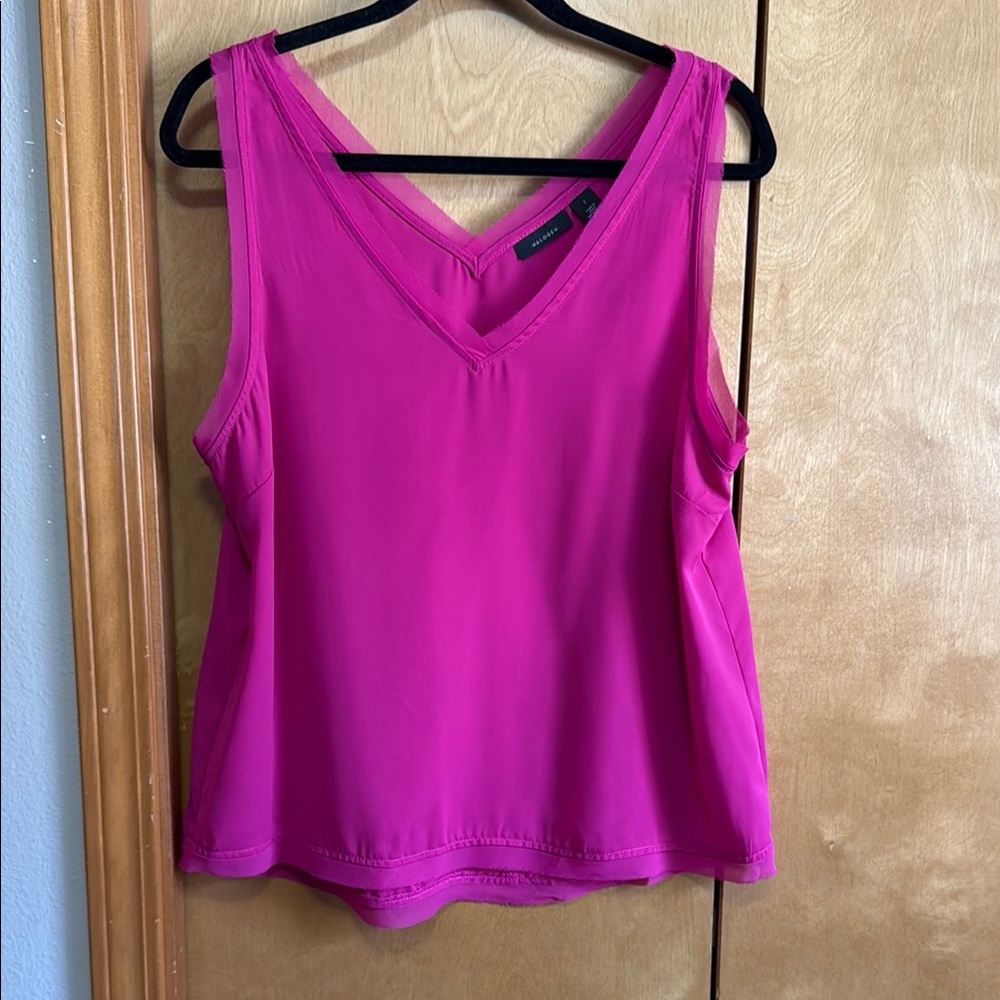 Halogen Pink Sleeveless Tank Top V-Neck